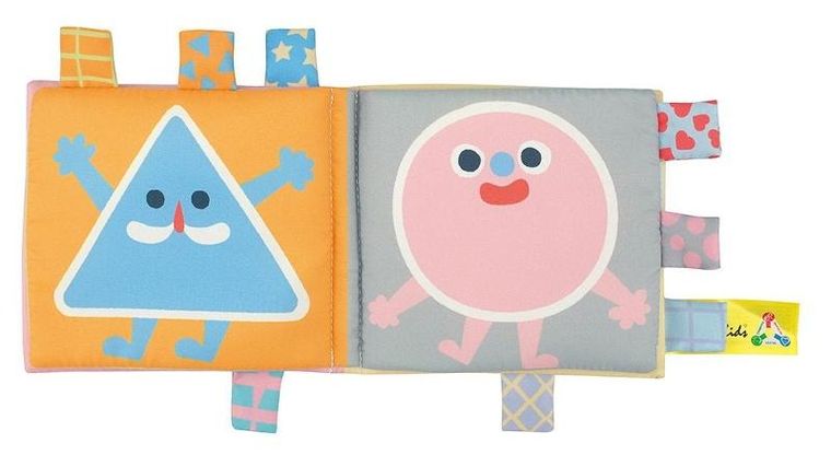 Miękka książeczka dwustronna do zawieszenia na wózku, foteliku, kształty