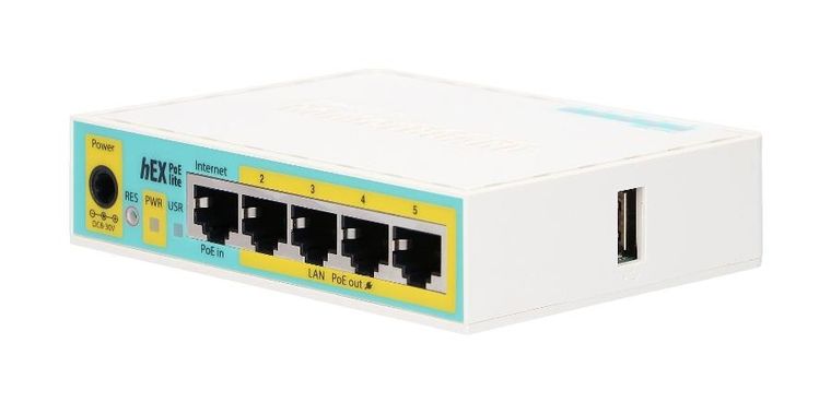 MikroTik, hExPoE lite, router, RB750UPr2, 5xRJ45 100Mb/s, 1xUSB