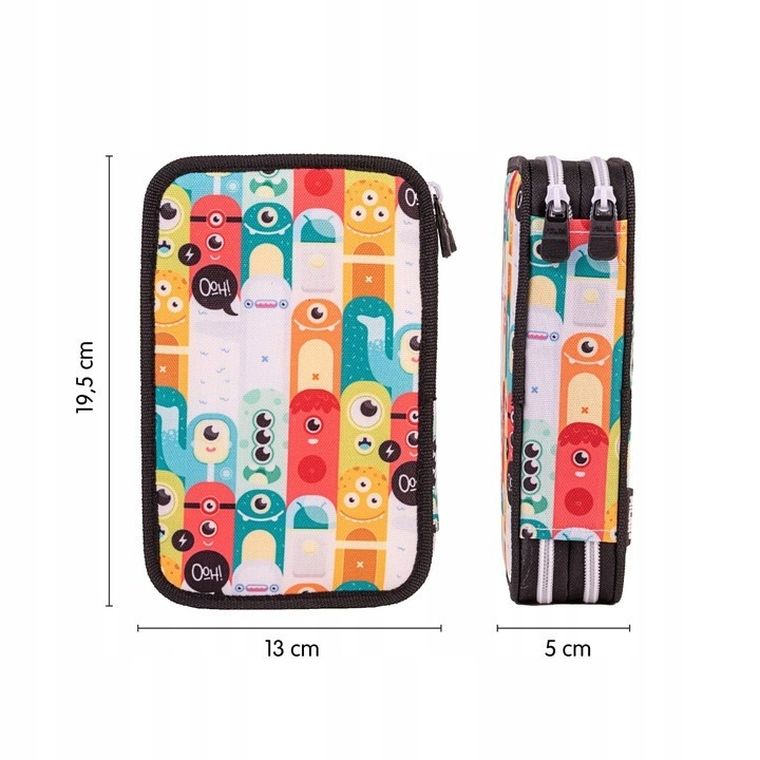 Milan, Aliens, piórnik 2-komorowy z wyposażeniem, wielokolorowy