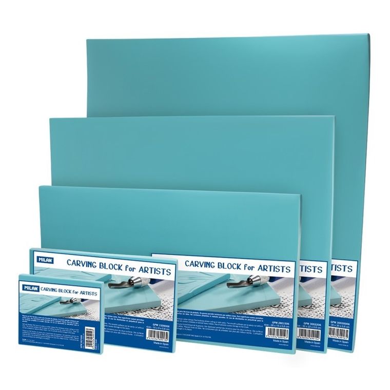 Milan, Artists, blok do linorytu, 9 x 7 cm