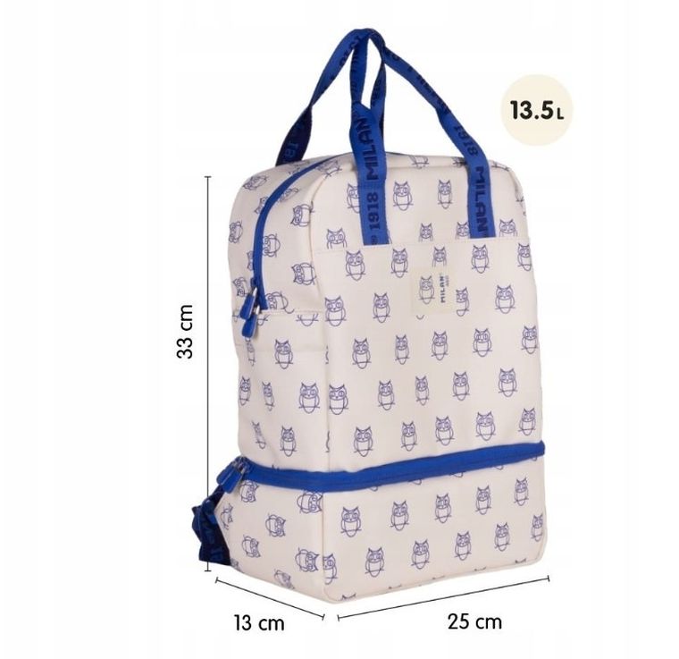 Milan, kolekcja 460, plecak szkolny, 1-komorowy, przegroda izotermiczna, beżowy