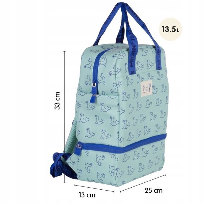 Milan, kolekcja 460, plecak szkolny, 1-komorowy, przegroda izotermiczna, zielony