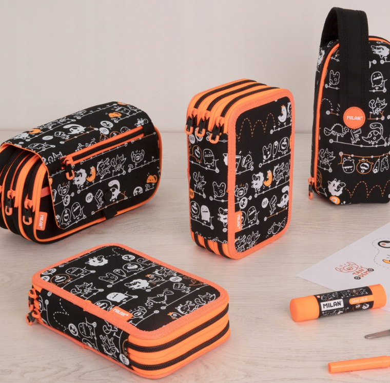 Milan, piórnik 2-poziomowy z wyposażeniem, Tandem