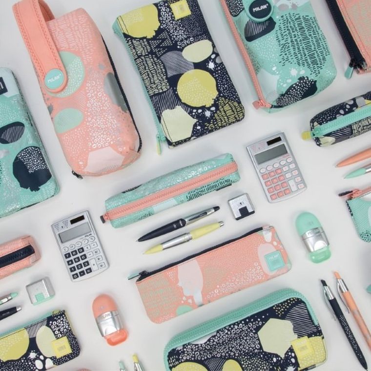 Milan, Silver 5, piórnik płaski mini, róż