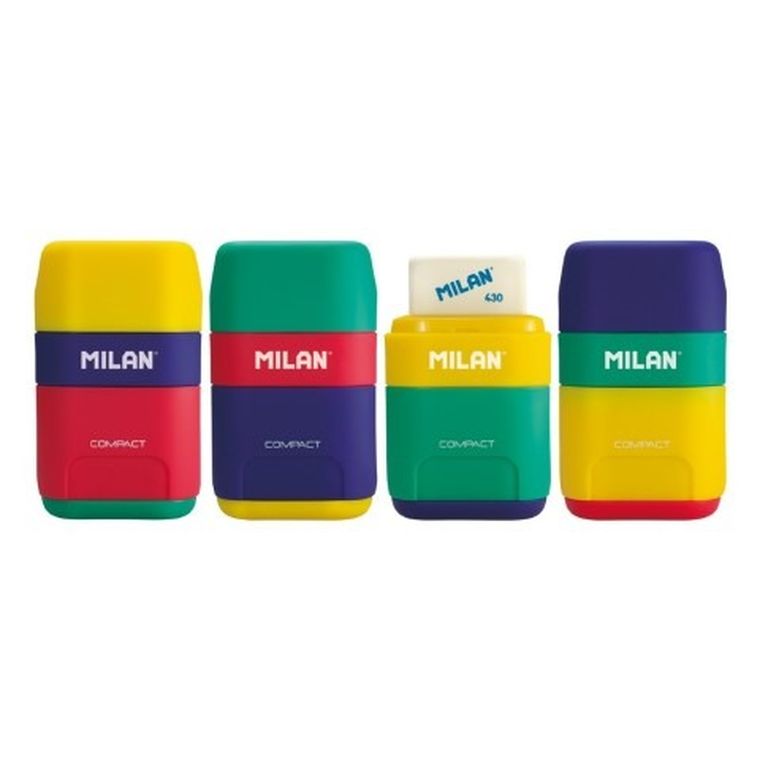 Milan, Temperówka i gumka, 2w1 + 2 gumki zapasowe