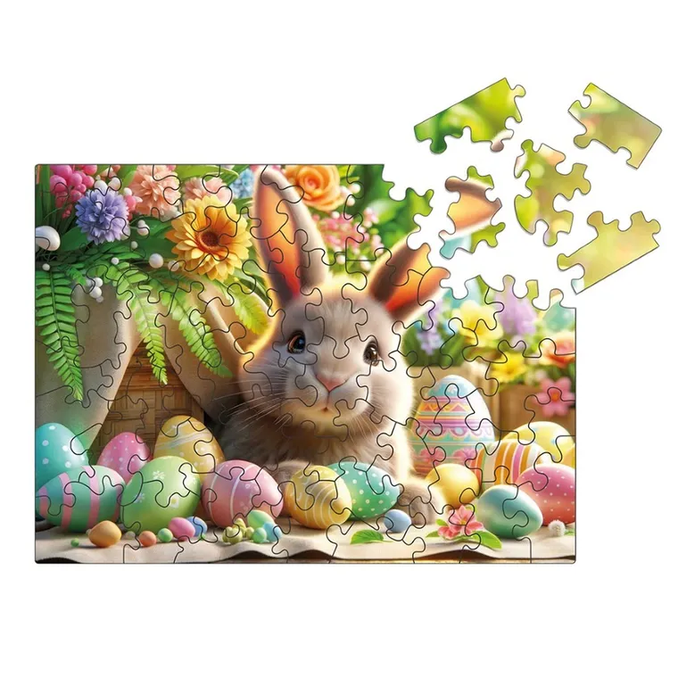 Milliwood, Wielkanocny Zajączek, puzzle drewniane, 50 elementów