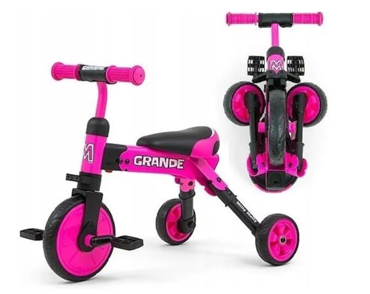 Milly Mally, Grande, rowerek 2w1, różowy