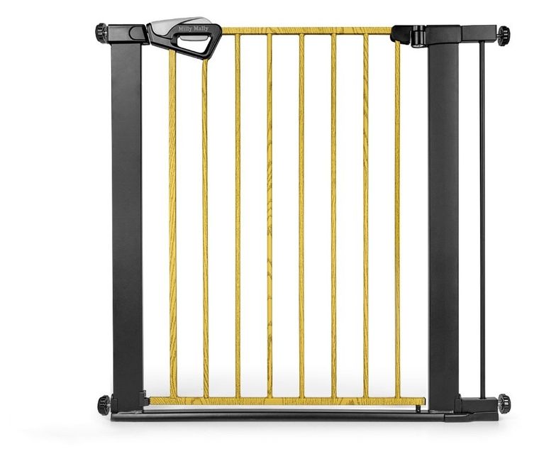 Milly Mally, Guardy, barierka zabezpieczająca na schody z rozszerzeniami, black natural, 76-104 cm