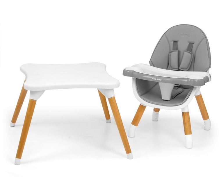 Milly Mally, Malmo, krzesełko do karmienia 2w1, grey