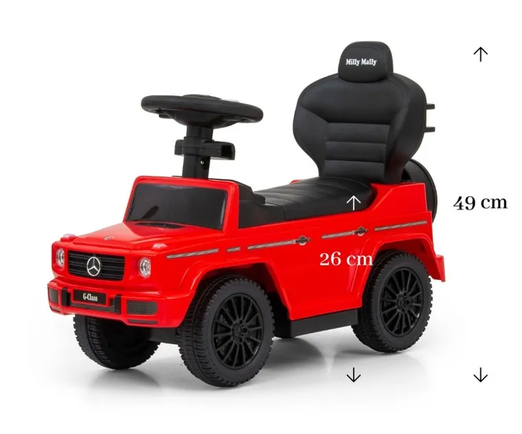 Milly Mally, Mercedes-Benz, G350d, jeździk z rączką, Red