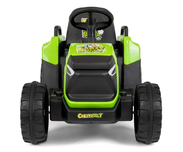 Milly Mally, Rolly, traktor, pojazd na akumulator z przyczepą, zielony