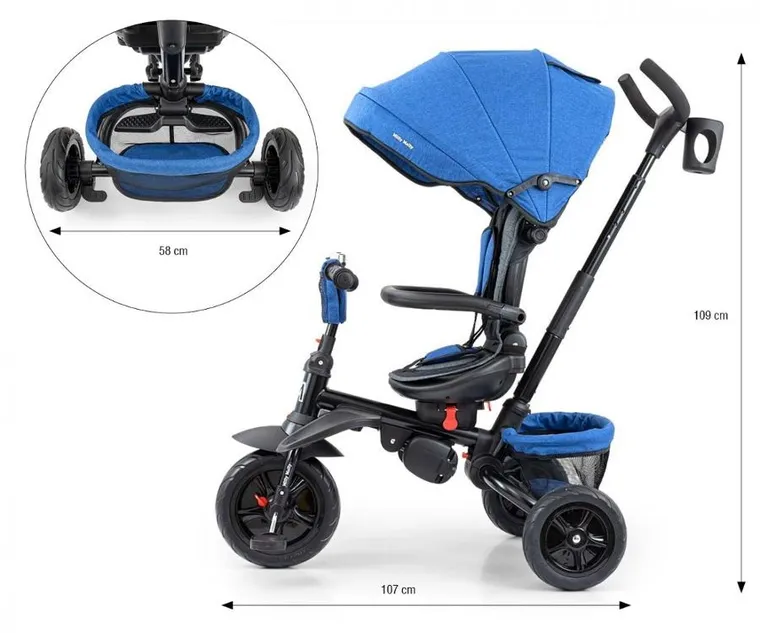 Milly Mally, Stanley Rubber, rowerek trójkołowy, Navy-Black