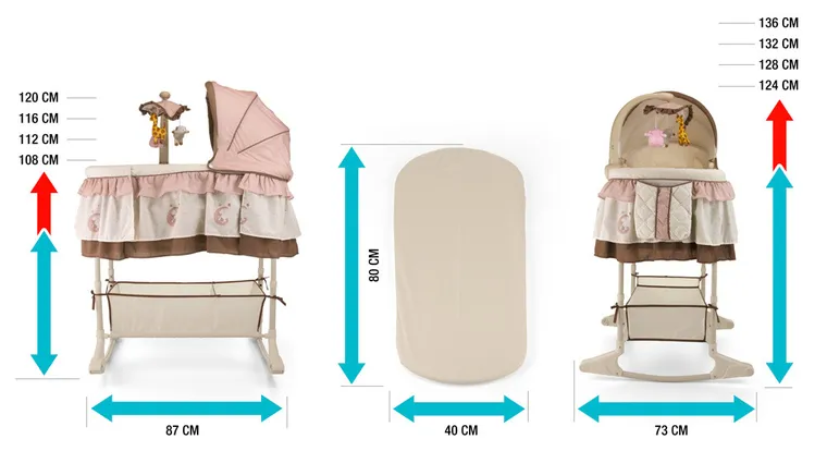 Milly Mally, Sweet Melody Cream, kołyska 4w1