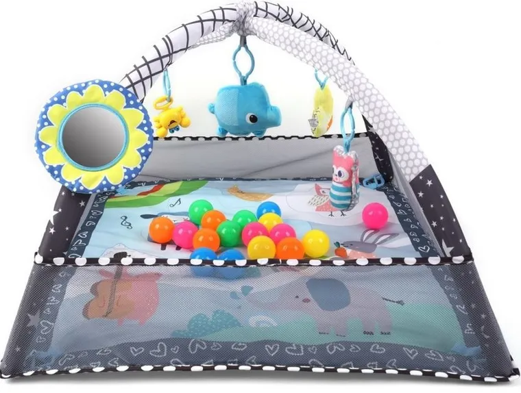 Milly Mally, TinyMini, mata edukacyjna 2w1, kojec z piłkami
