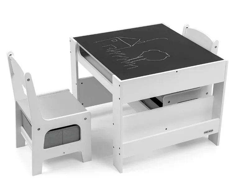 Milly Mally, zestaw mebli, stolik i dwa krzesełka, Sven White