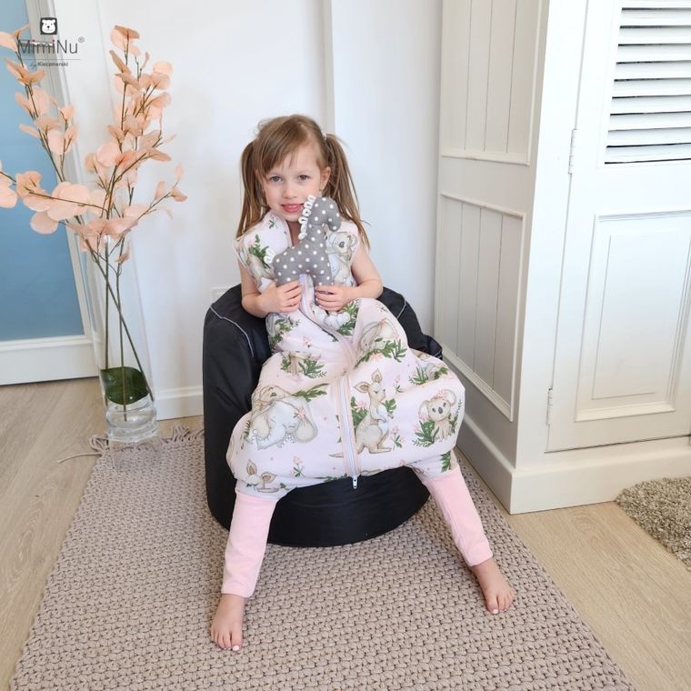 MimiNu, Baby Animals, śpiworek do spania z nogawkami, całoroczny, TOG 2-2.5, rozmiar M, 2-6 l