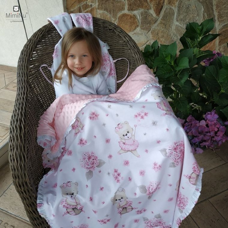 MimiNu, Baletnica, kocyk minky, różowy, 75-100 cm