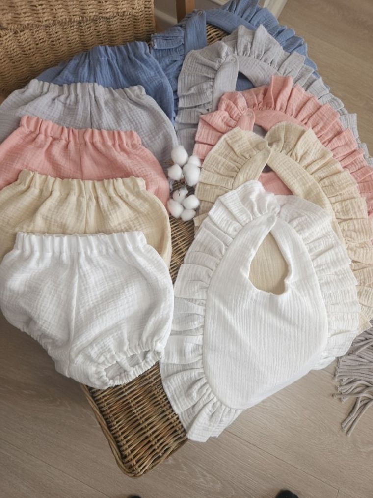 MimiNu, Bloomersy, muślinowe majtki na pieluchę, jeans, rozmiar M, 1-4 l.