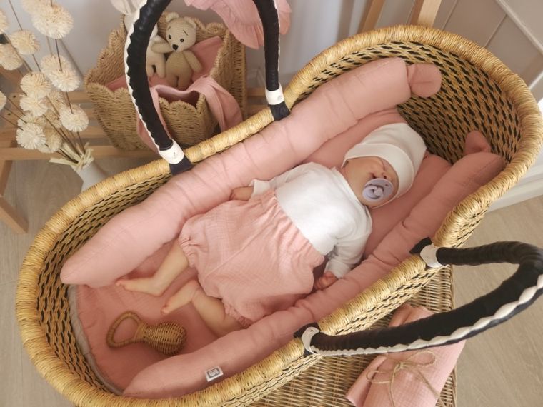 MimiNu, Bloomersy, muślinowe majtki na pieluchę, pudrowy róż, rozmiar S, 0-1 l.