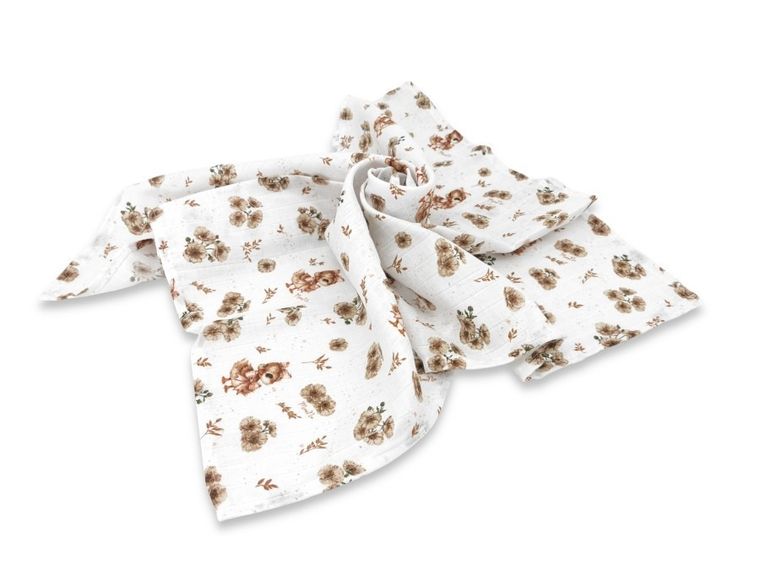 MimiNu, Duo, Kaczuszki, pielucha muślinowa, beż, 75-75 cm, 2 szt.