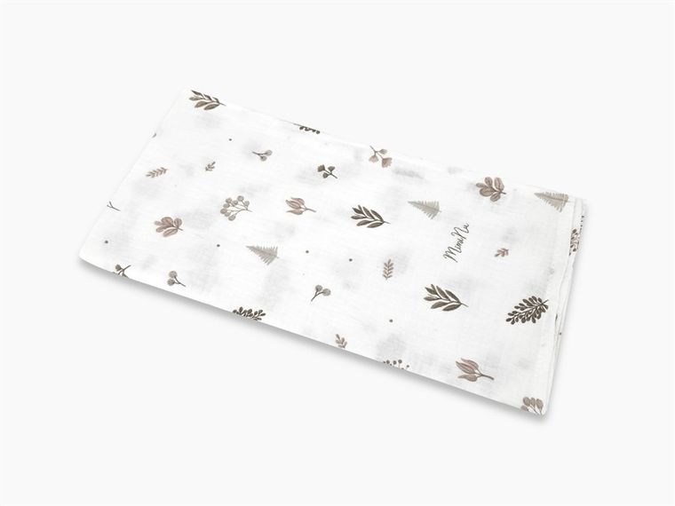 MimiNu, Duo, Listki beż, pielucha muślinowa, 75-75 cm, 2 szt.