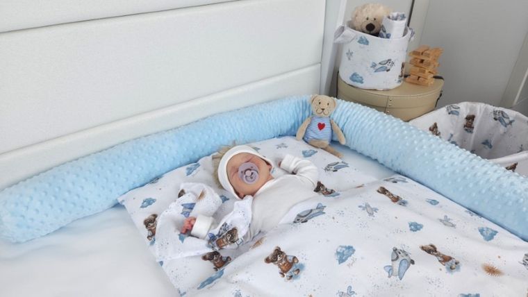 MimiNu, Duo, Misie, poszewka na poduszkę, błękit, 40-40 cm, 2 szt.