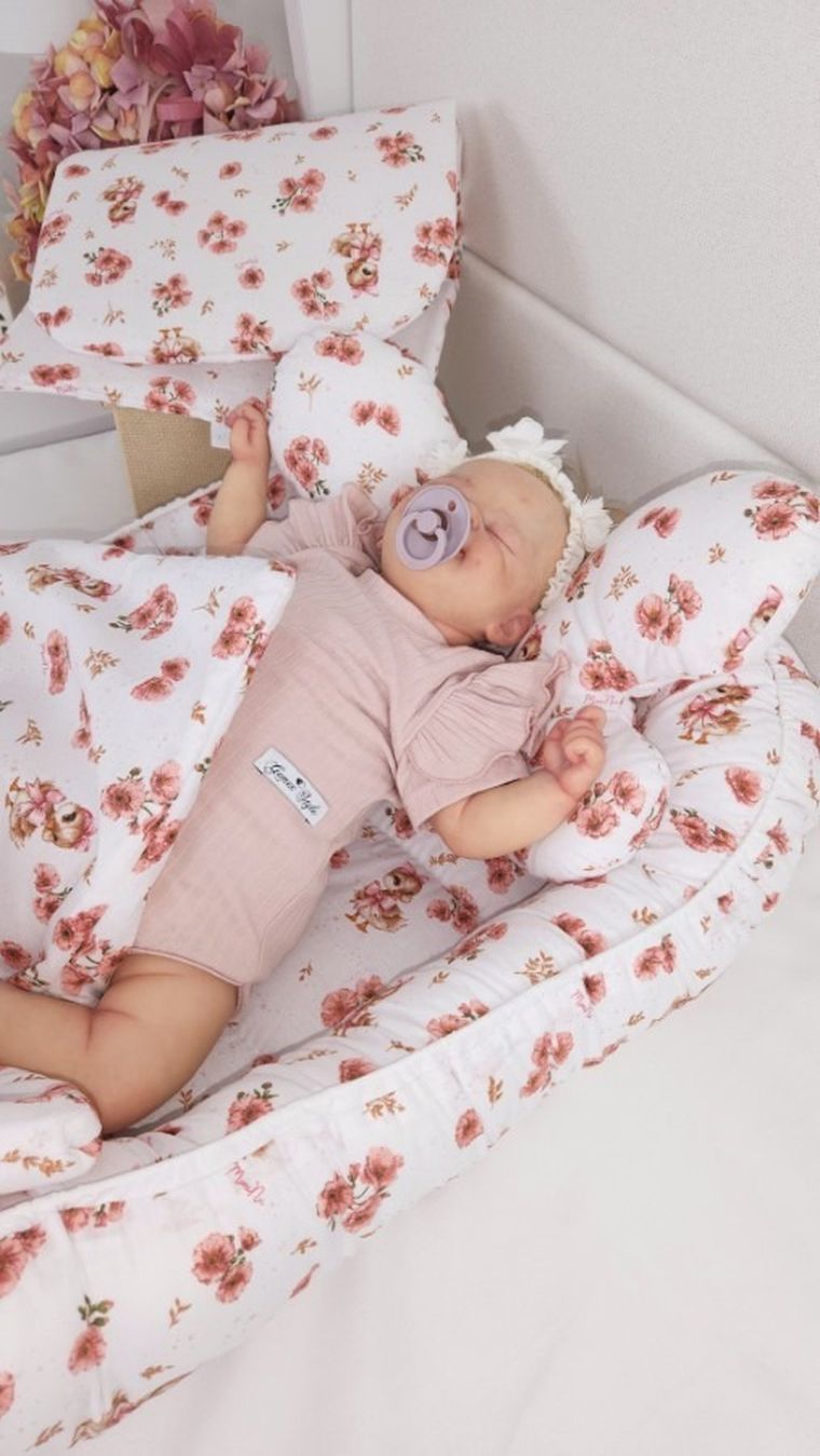 MimiNu, Kaczuszki, kokon, gniazdo niemowlęce, pudrowy róż, 55-75 cm