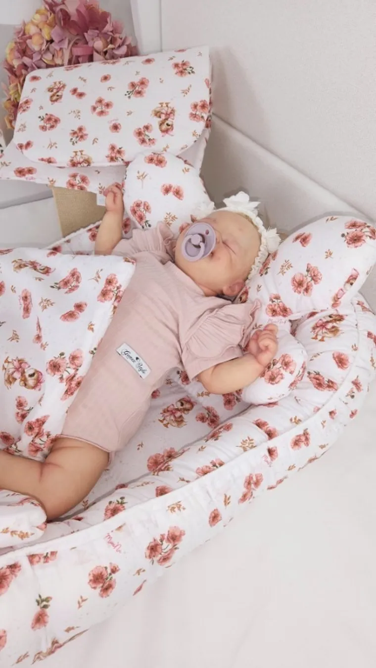 MimiNu, Kaczuszki, poduszka antywstrząsowa, motylek, pudrowy róż