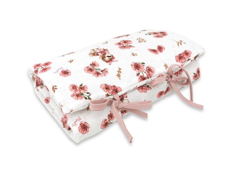 MimiNu, Kaczuszki, przewijak mobilny, bawełna, pudrowy róż, 70-50 cm