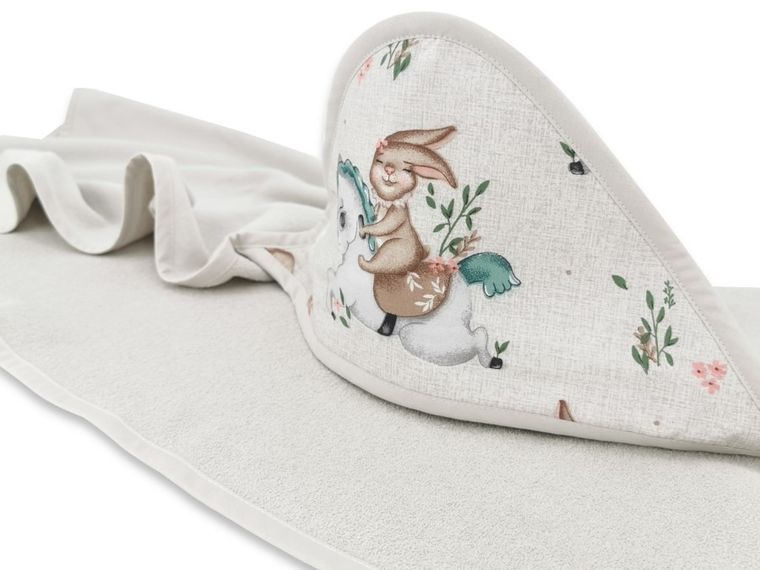 MimiNu, Karuzela, okrycie kąpielowe, termofrotte, beż, 100-100 cm