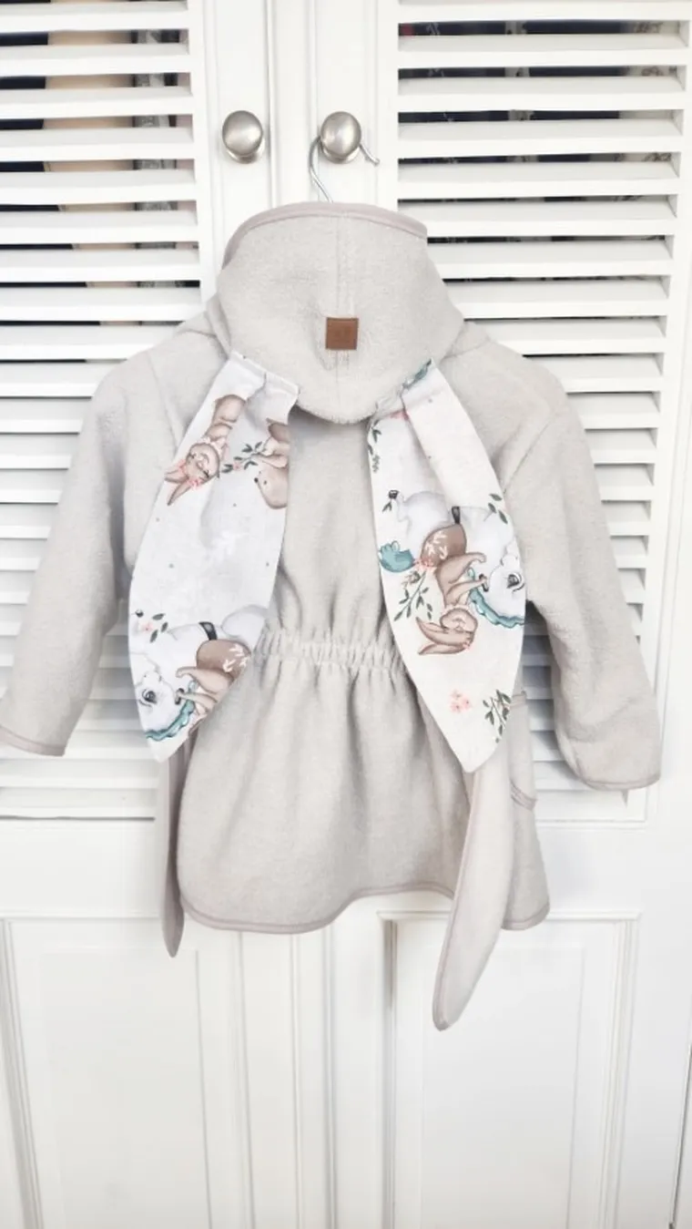 MimiNu, Karuzela, szlafrok termofrotte, beż, rozmiar 86