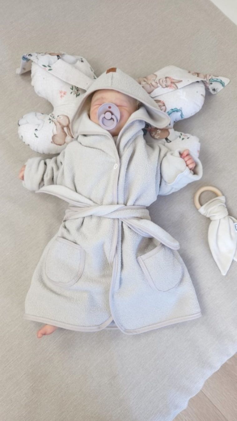 MimiNu, Karuzela, szlafrok termofrotte, beż, rozmiar 98-104