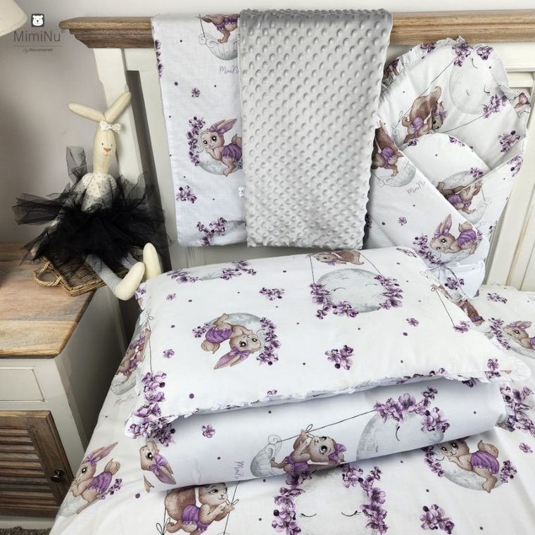 MimiNu, Lili, kocyk, minky, wrzos, 75-100 cm