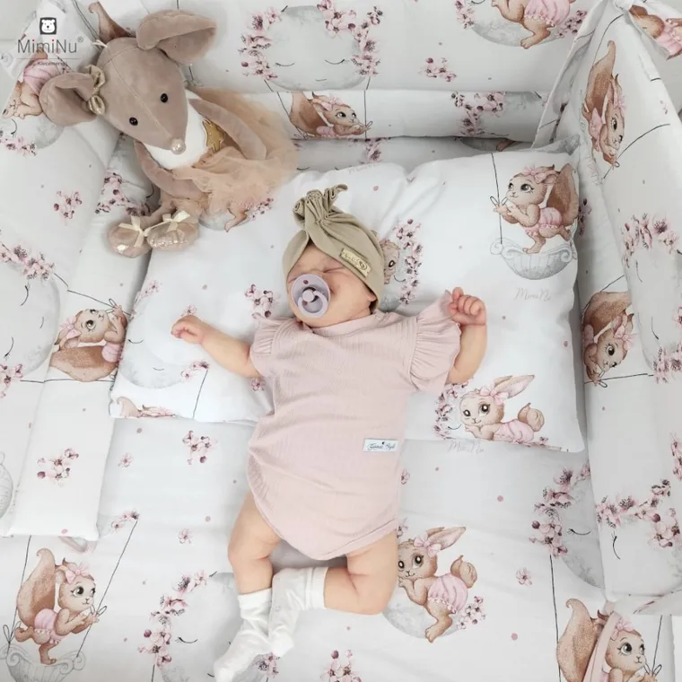 MimiNu, Lili, prześcieradło do wózka, pudrowy róż, 80-35 cm