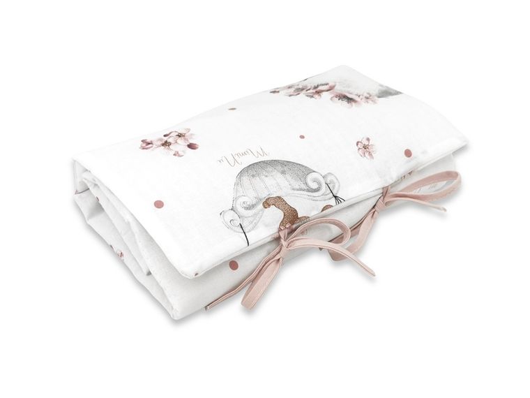 MimiNu, Lili, przewijak mobilny, bawełna, pudrowy róż, 70-50 cm