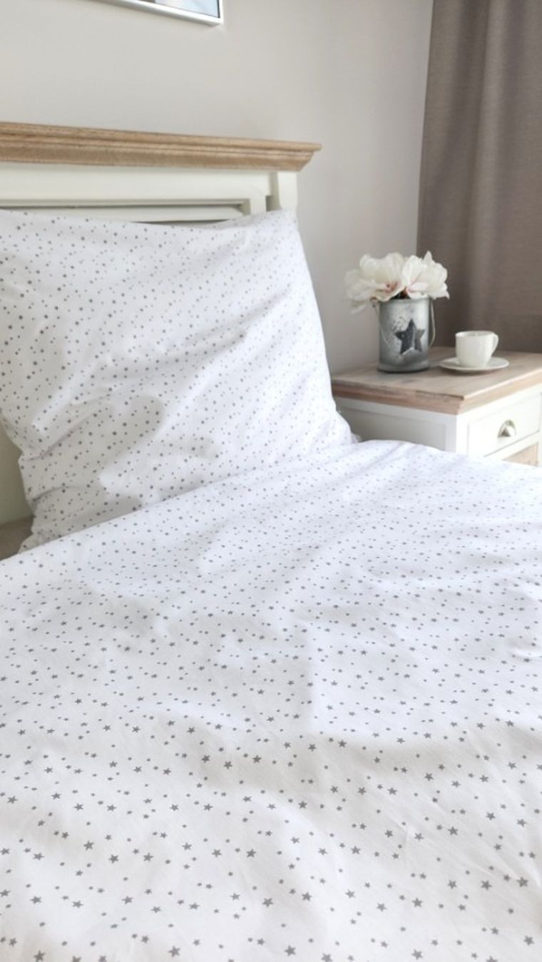 MimiNu, Mini gwiazdki szare, 3-częściowy komplet pościeli, 140-200 cm + 70-80 cm