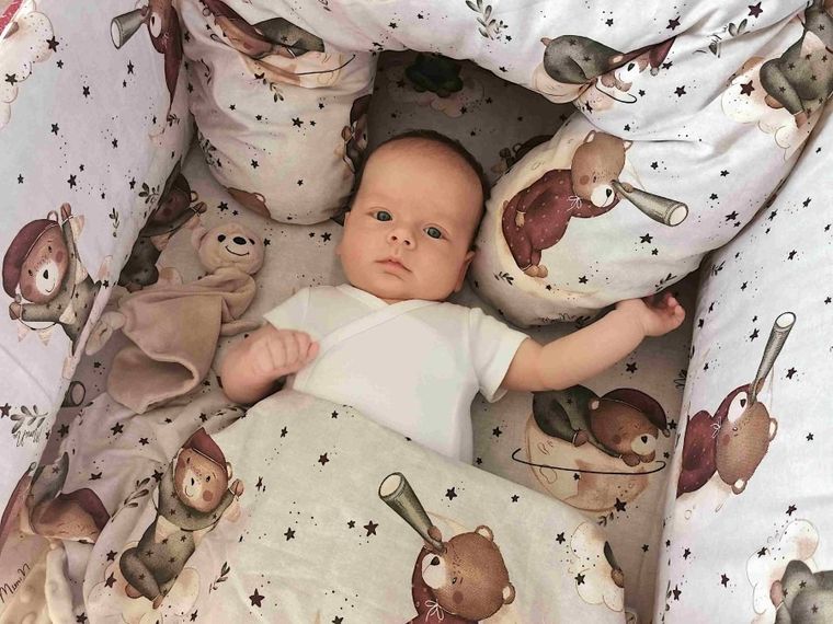 MimiNu, Miś na Księżycu, 3-częściowy zestaw pościeli, 90-120 cm