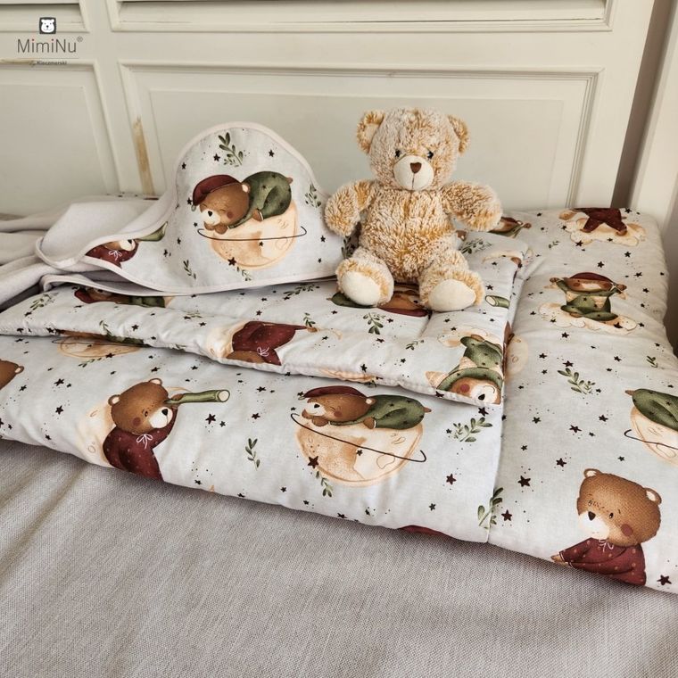 MimiNu, Miś na Księżycu, okrycie kąpielowe termofrotte, beż, 100-100 cm