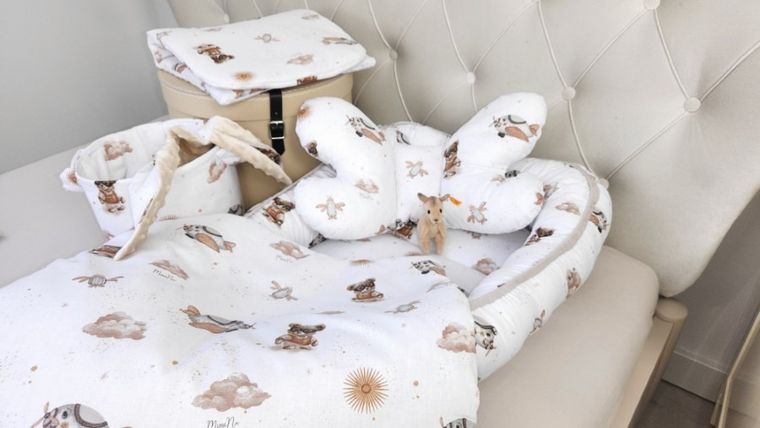 MimiNu, Misie, kokon, gniazdo niemowlęce, beż, 55-75 cm