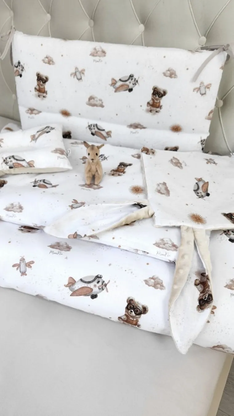 MimiNu, Misie, ochraniacz na barierki, beż, 60-20 cm