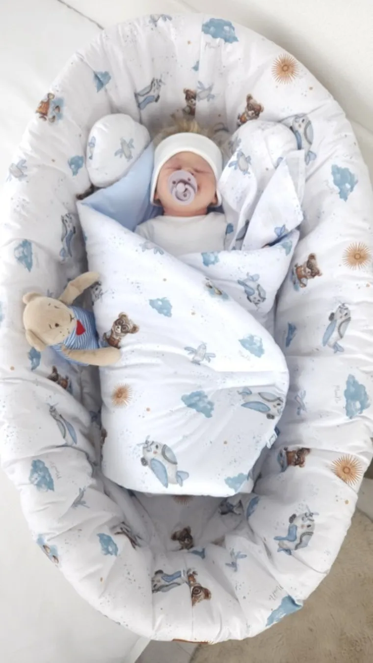 MimiNu, Misie, poduszka antywstrząsowa, motylek, błękit