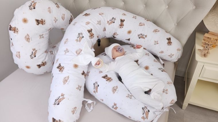 MimiNu, Misie, poduszka do spania i karmienia, beż