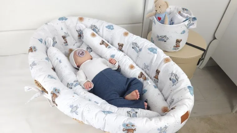 MimiNu, Misie, poduszka ergonomiczna, błękit