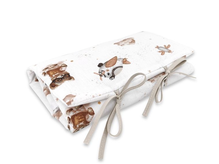 MimiNu, Misie, przewijak mobilny, bawełna, beż, 70-50 cm