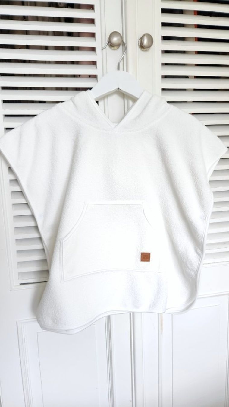 MimiNu, muślinowe ponczo plażowe, szybkoschnące, śmietanka, 1-4 l.