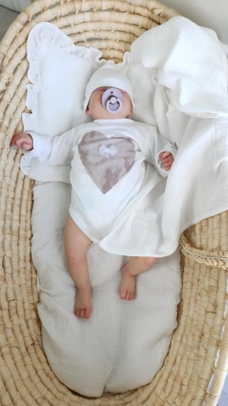 MimiNu, muślinowe prześcieradło do gondoli, kosza Mojżesza, śmietana, 35-80 cm