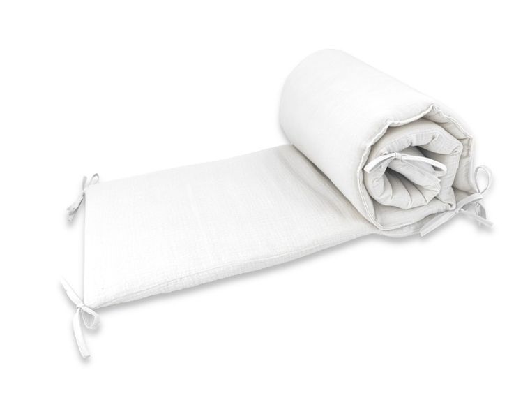 MimiNu, ochraniacz do łóżeczka, muślin, śmietanka, 180-30 cm