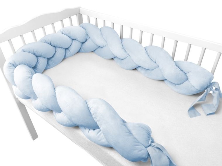 MimiNu, ochraniacz warkocz, velvet, błękit, 240-250 cm