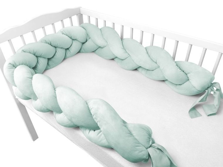 MimiNu, ochraniacz warkocz, velvet, zimna mięta, 240-250 cm