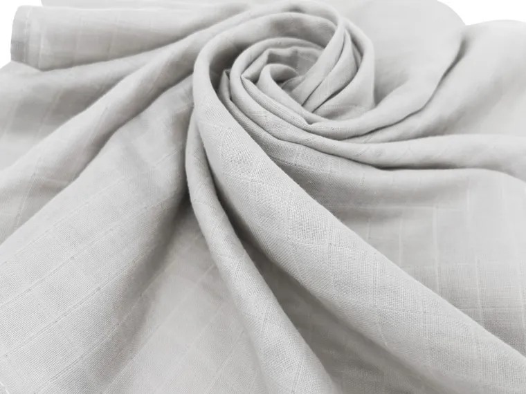 MimiNu, otulacz muślinowy, pielucha, szary, 120-120 cm